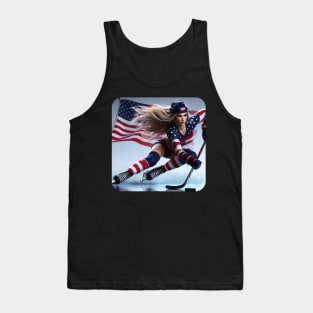 American Woman Ice Hockey Player #3 Tank Top